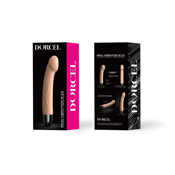 Вібратор Dorcel Real Vibration M Flesh 2.0, діаметр 3,7см, перезаряджається, для точки G - Master