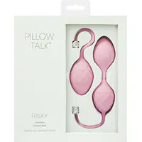 Розкішні вагінальні кульки PILLOW TALK - Frisky Pink з кристалом, діаметр 3,2 см, вага 49-75гр - Master