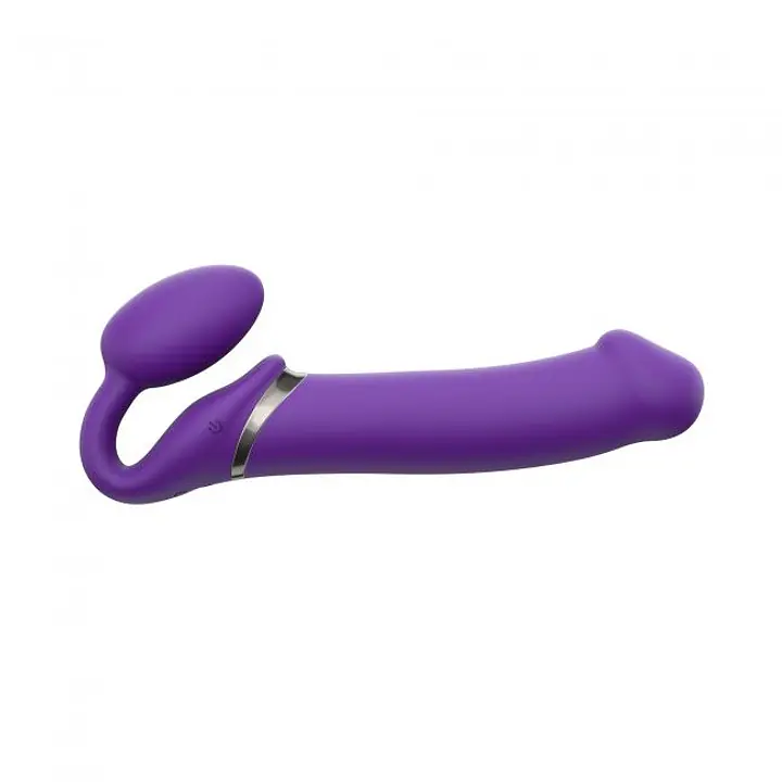 Безремінний страпон з вібрацією Strap-On-Me Vibrating Violet XL, діам. 4,7см, пульт ДК, регульований - Master