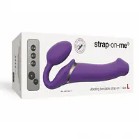 Безремінний страпон з вібрацією Strap-On-Me Vibrating Violet L, діам. 3,7 см, пульт ДК, регульований - Master